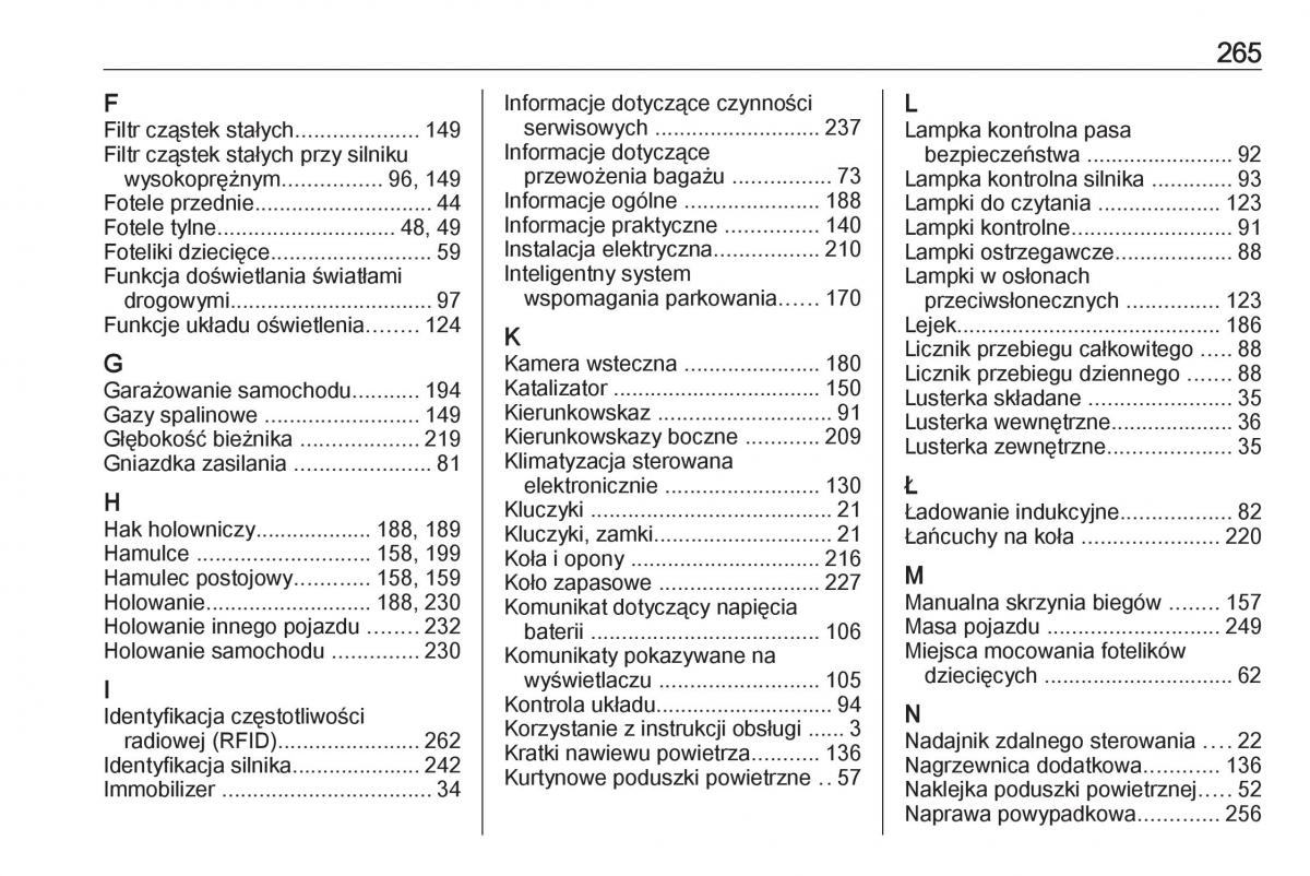 manual Opel Crossland X instrukcja / page 267