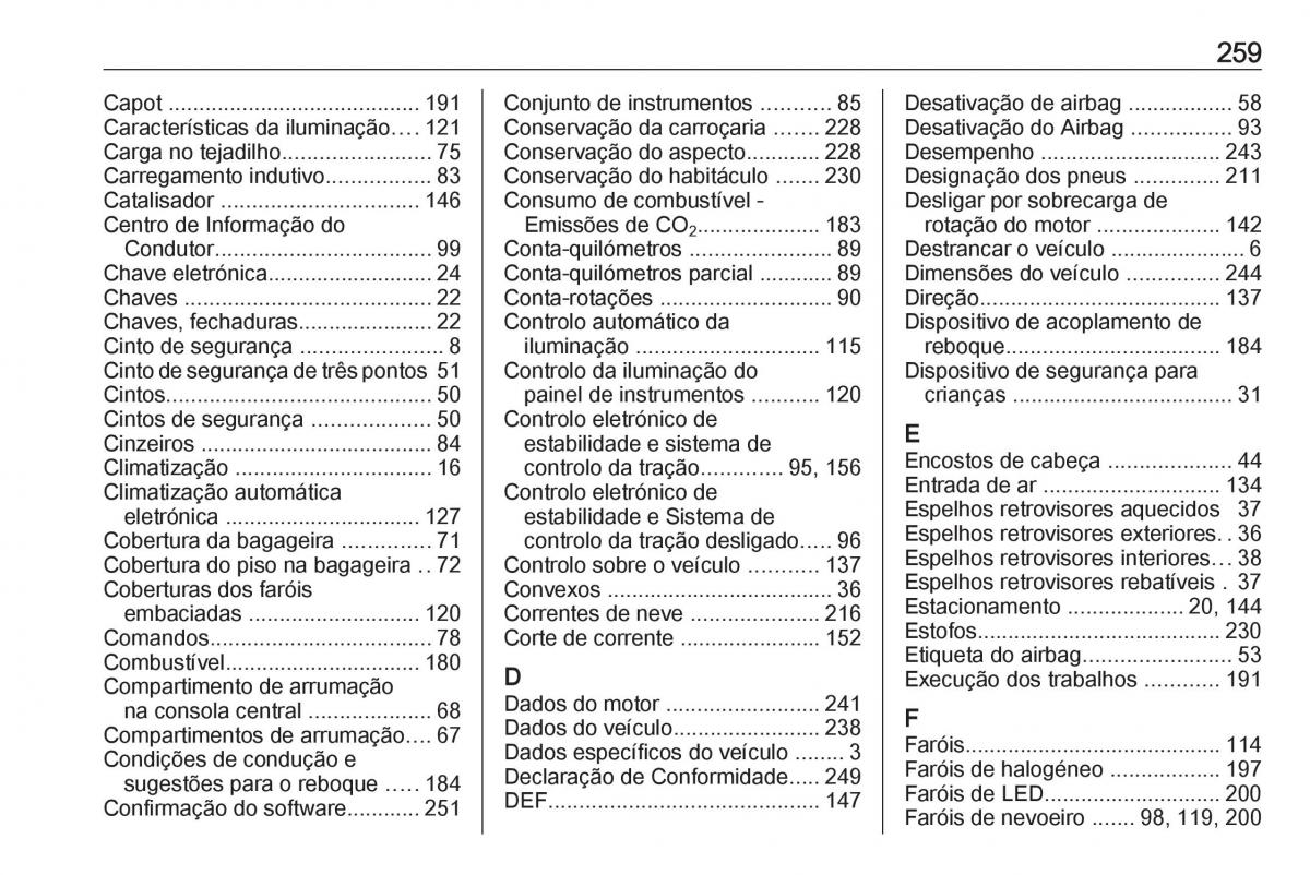 manual  Opel Crossland X manual del propietario / page 261