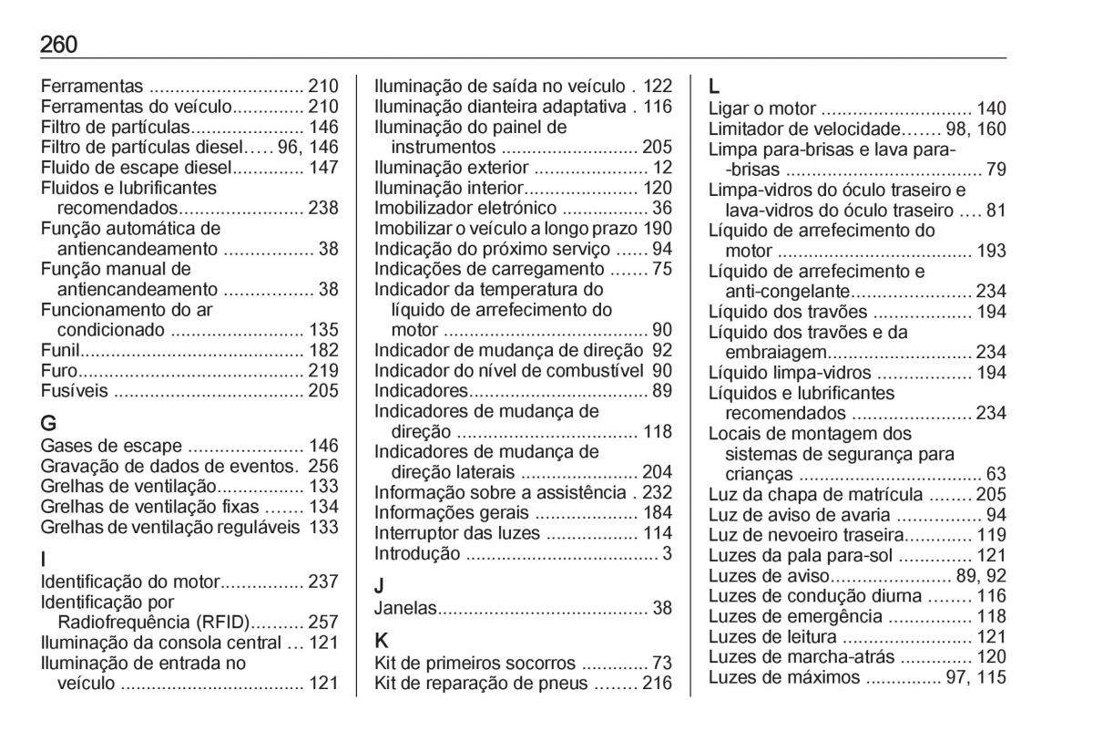 Opel Crossland X manual del propietario / page 262