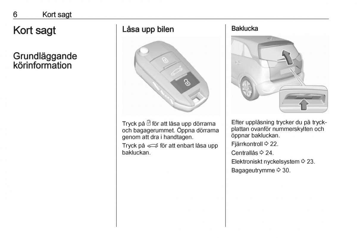 Opel Crossland X instruktionsbok / page 8
