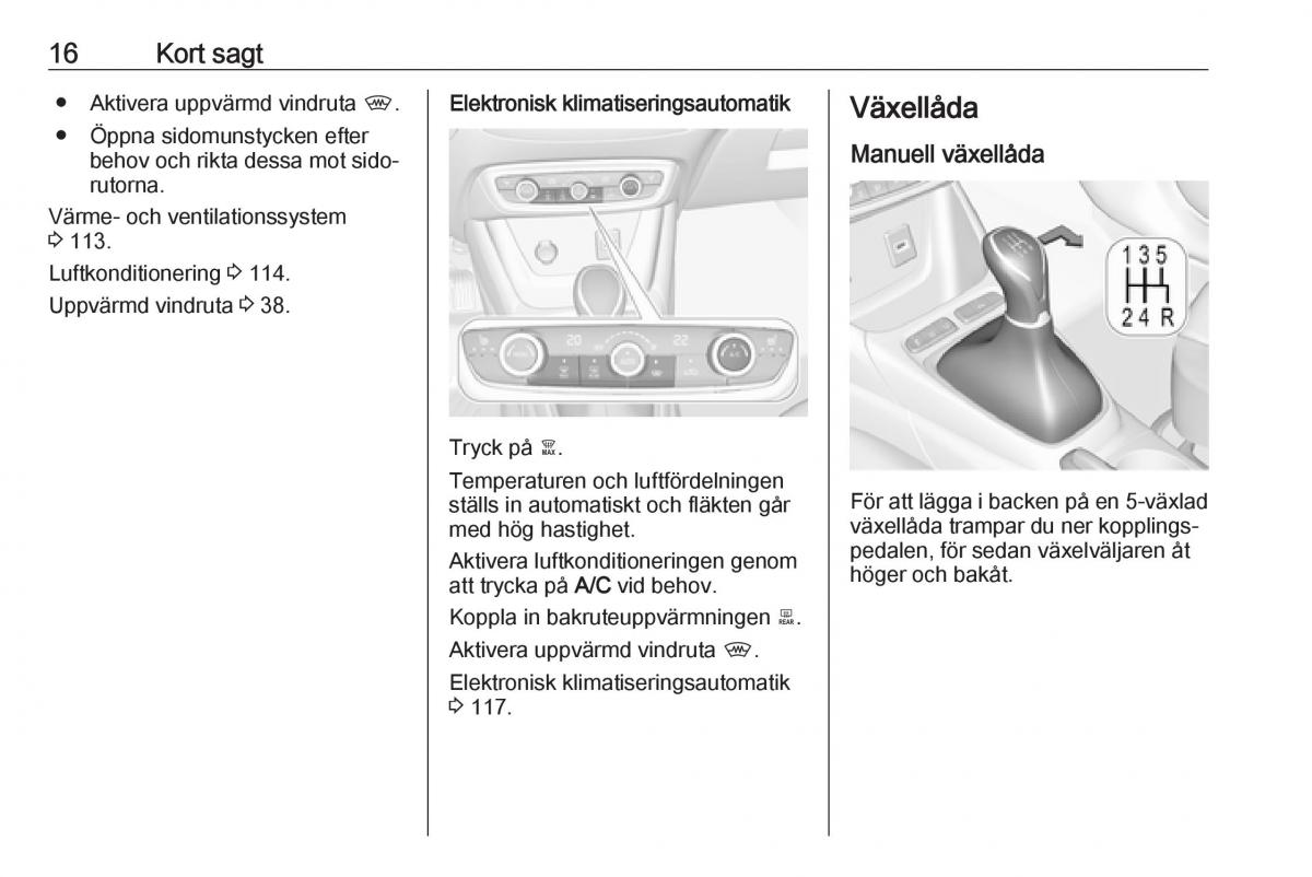 manual  Opel Crossland X instruktionsbok / page 18