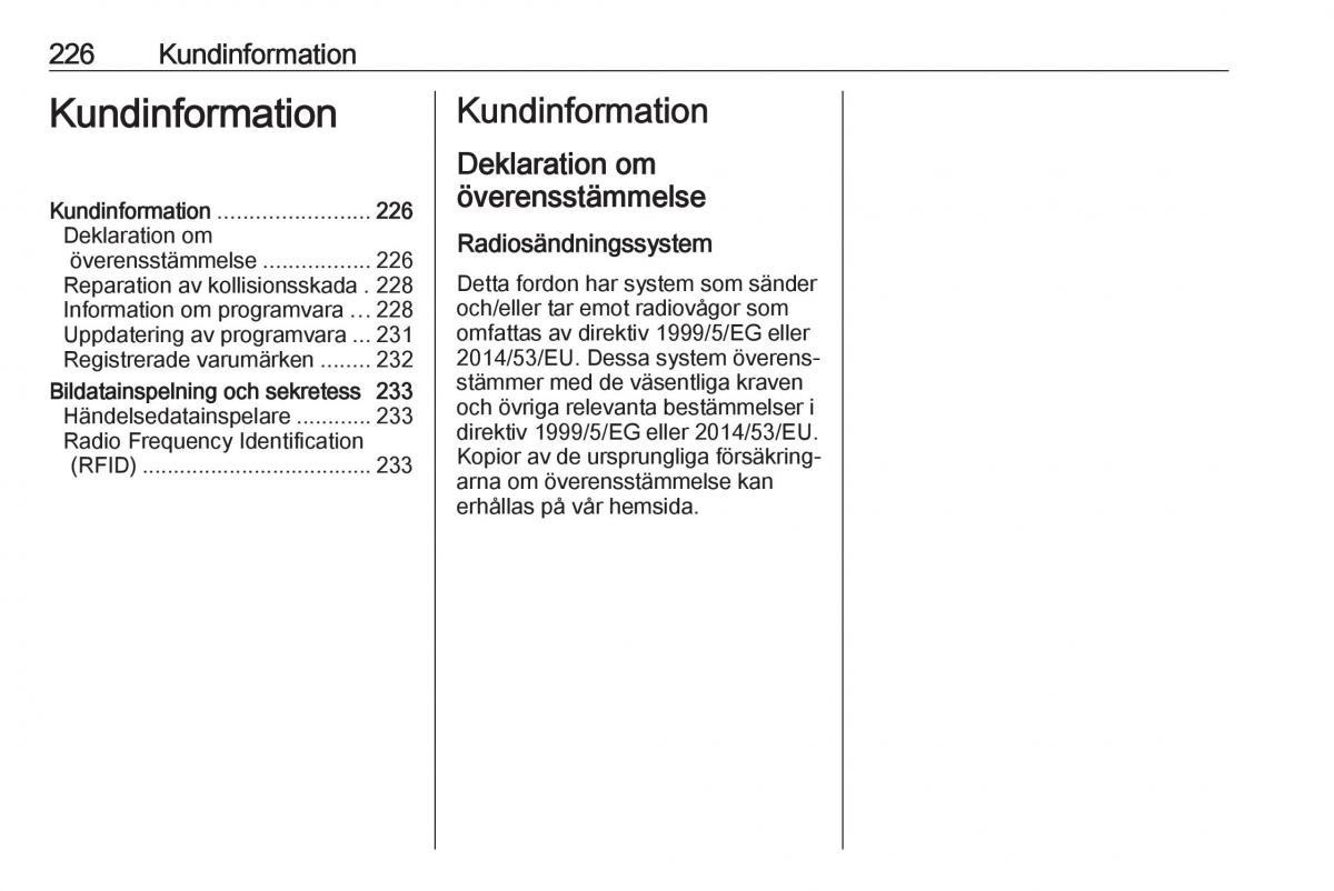 manual Opel Crossland X instruktionsbok / page 228