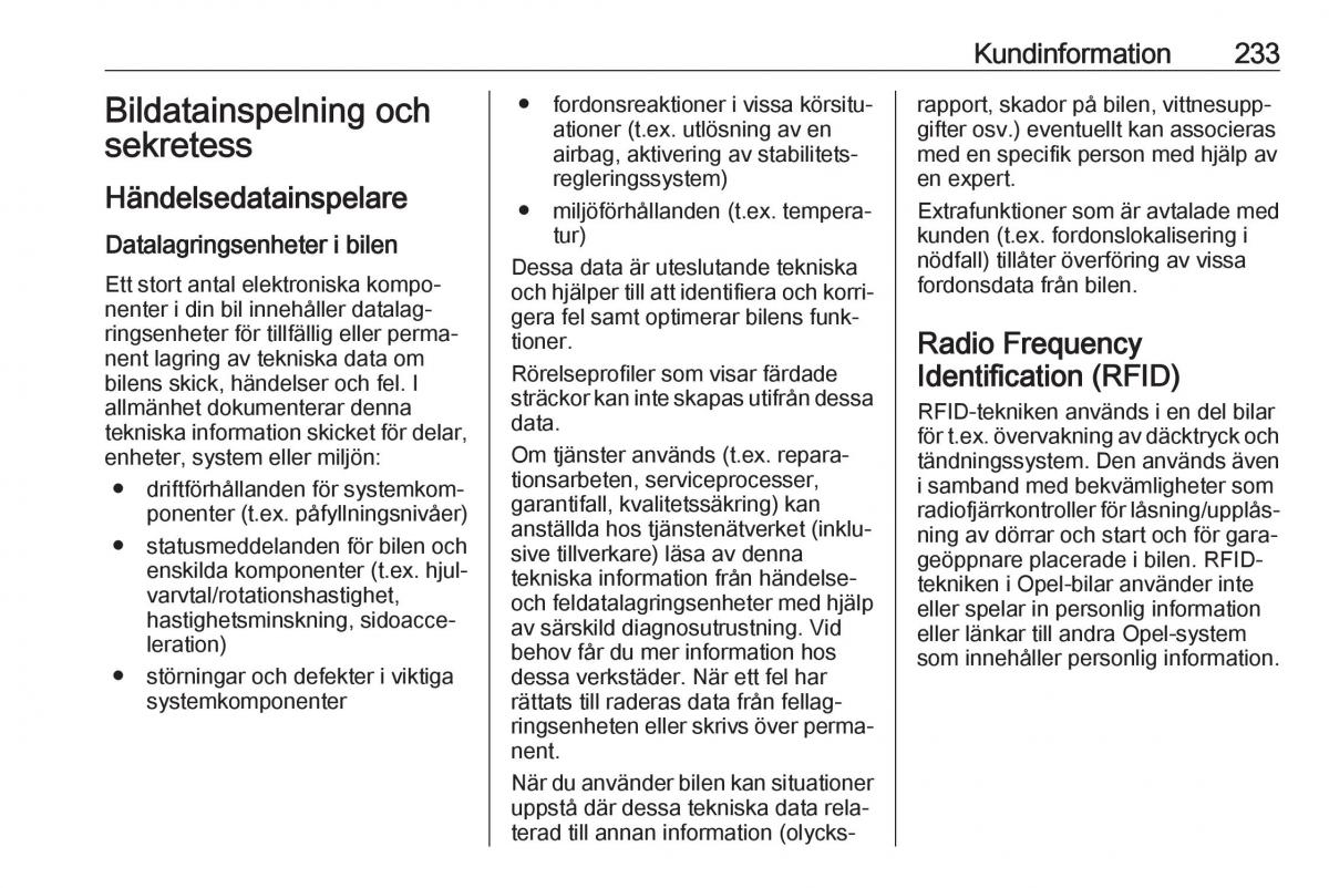 manual Opel Crossland X instruktionsbok / page 235