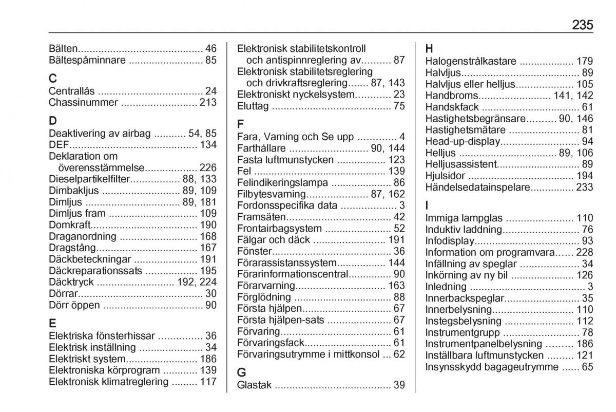 manual Opel Crossland X instruktionsbok / page 237