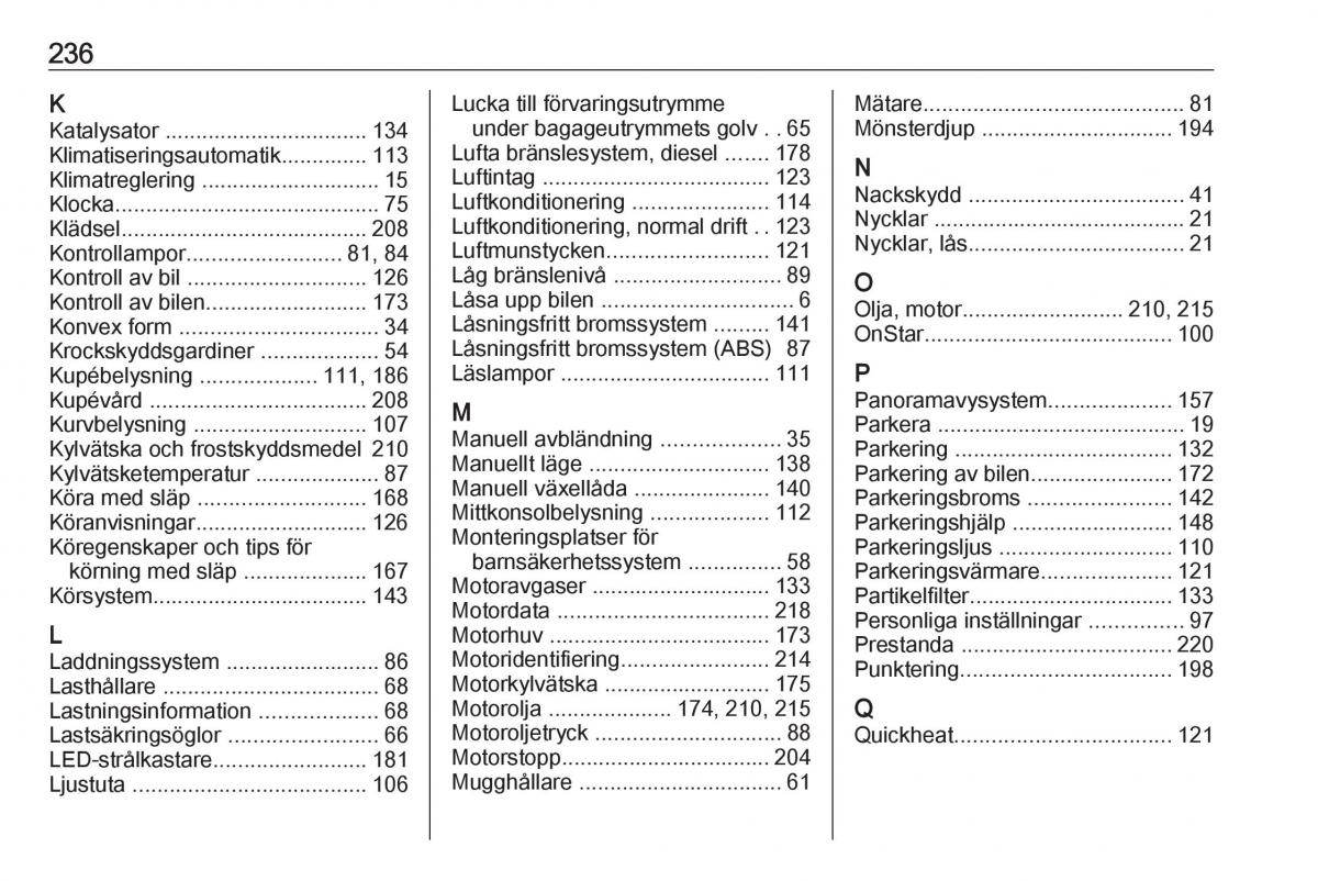 Opel Crossland X instruktionsbok / page 238