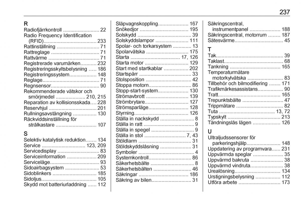 Opel Crossland X instruktionsbok / page 239