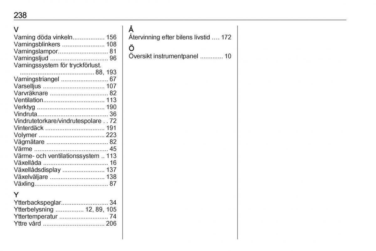 Opel Crossland X instruktionsbok / page 240