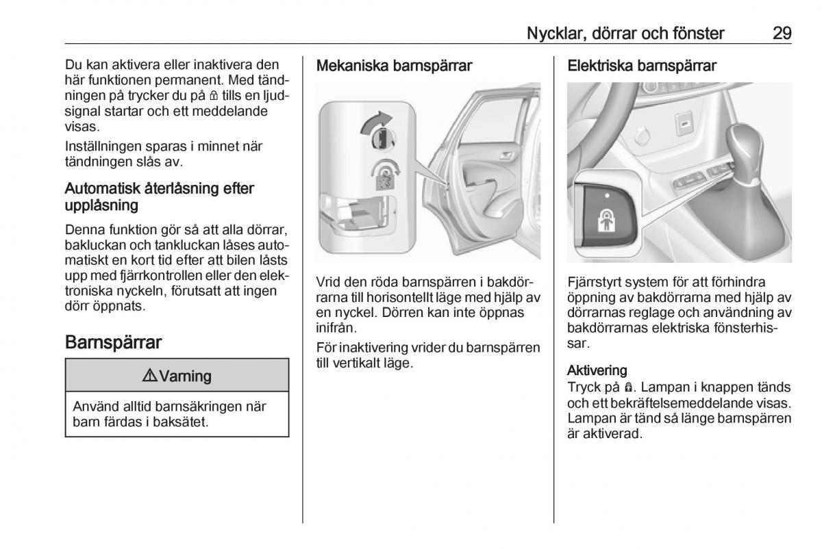manual  Opel Crossland X instruktionsbok / page 31