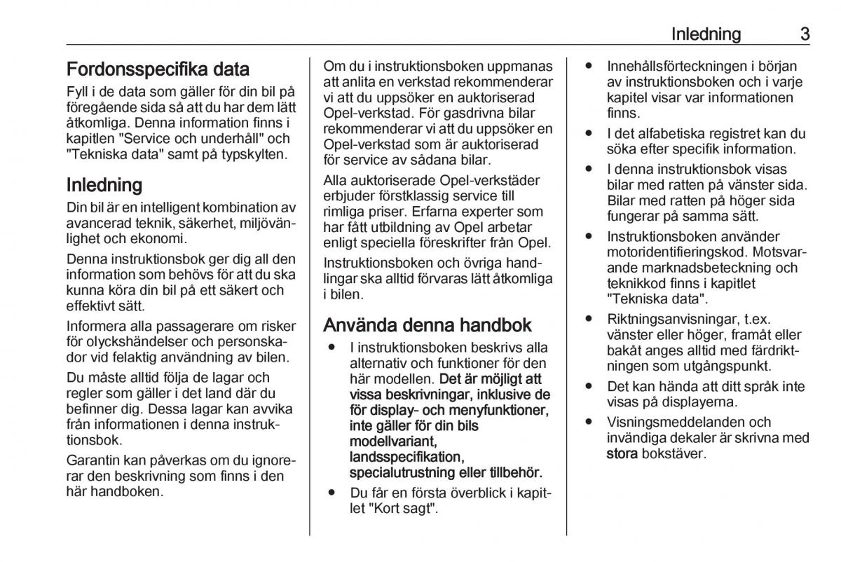 Opel Crossland X instruktionsbok / page 5