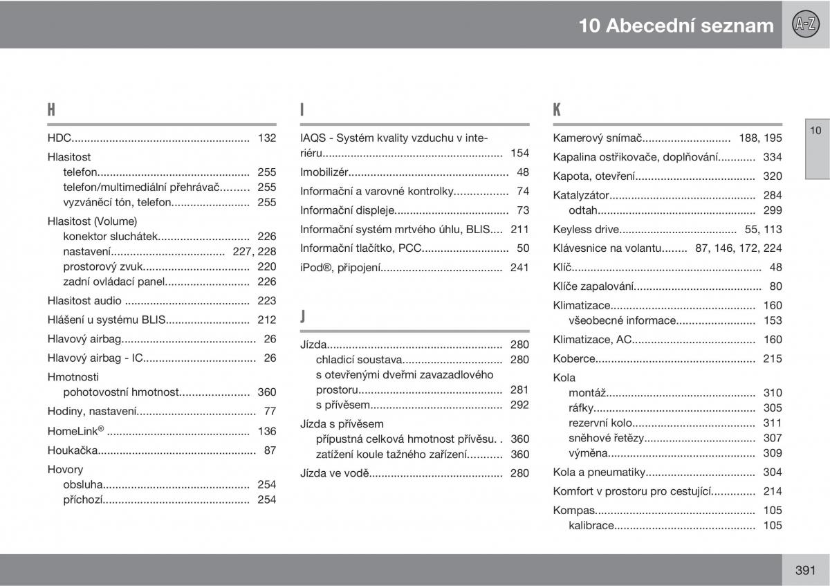 manual Volvo XC60 I 1 navod k obsludze / page 393