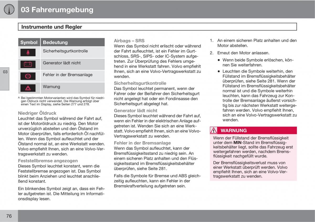 Volvo XC60 I 1 Handbuch / page 76