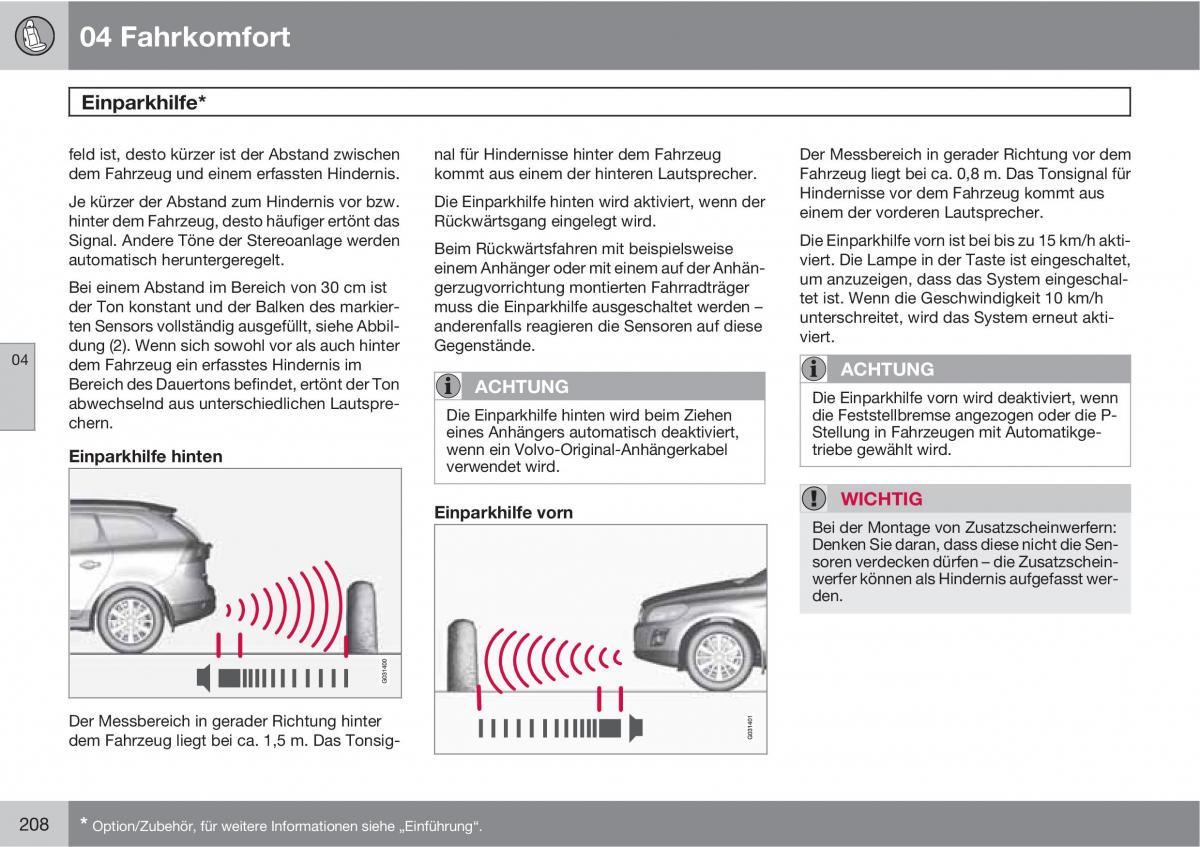Volvo XC60 I 1 Handbuch / page 208