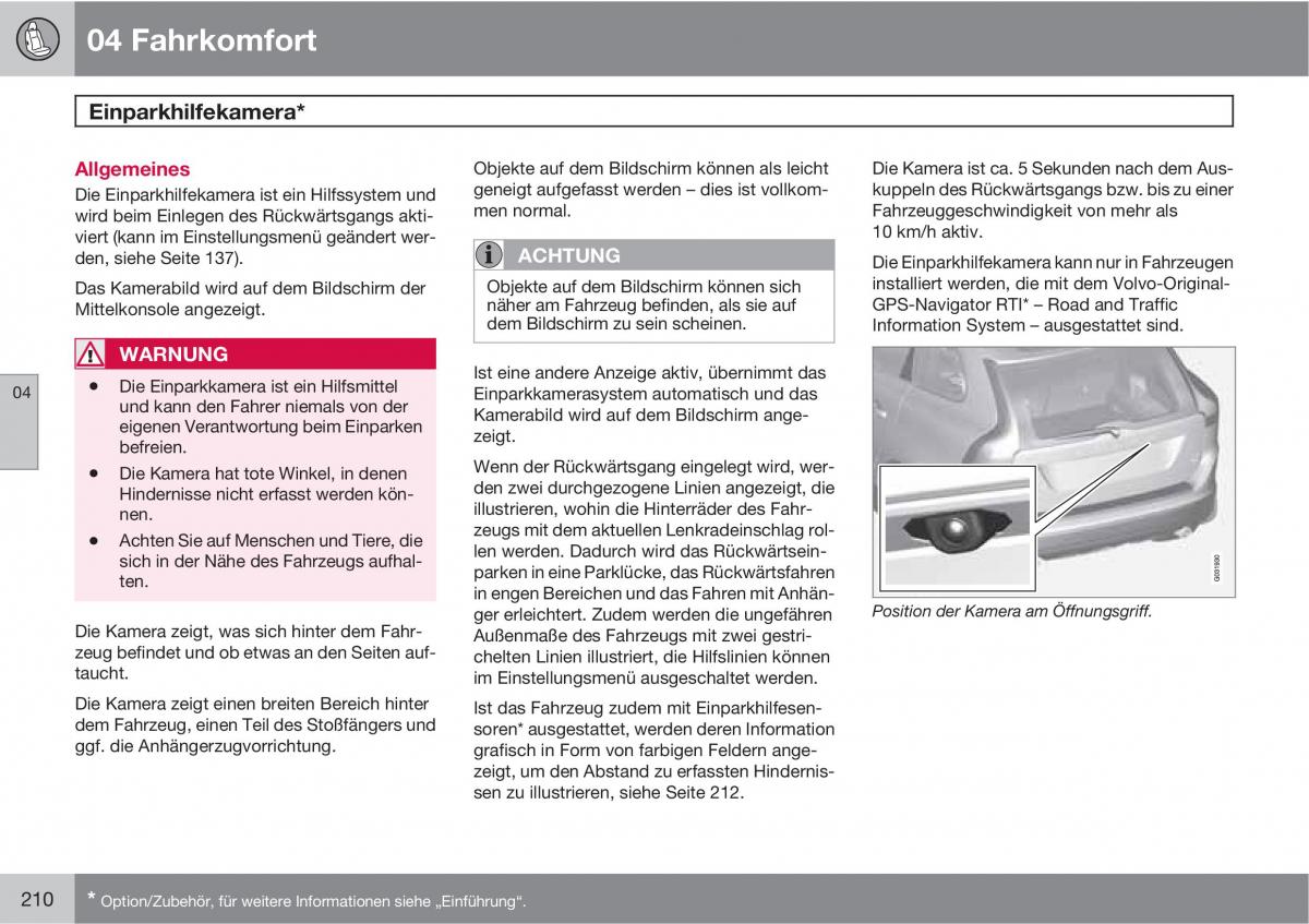 Volvo XC60 I 1 Handbuch / page 210