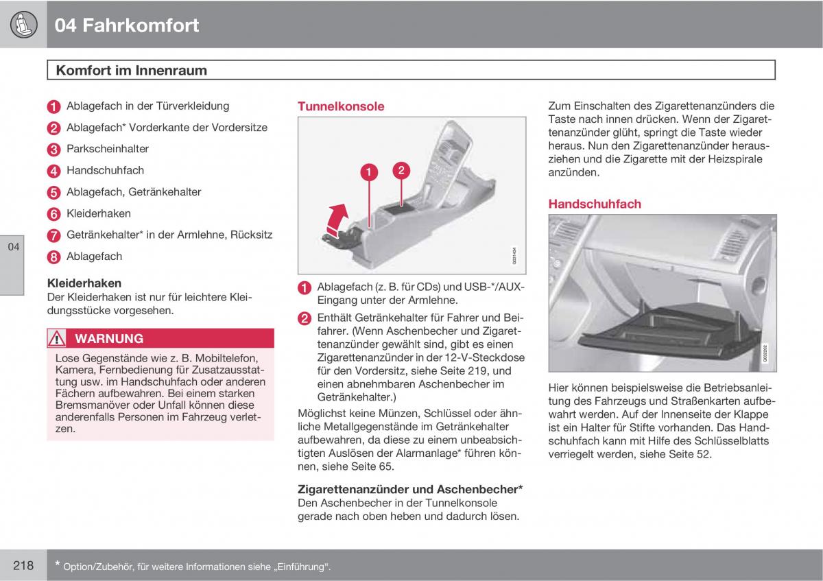 Volvo XC60 I 1 Handbuch / page 218