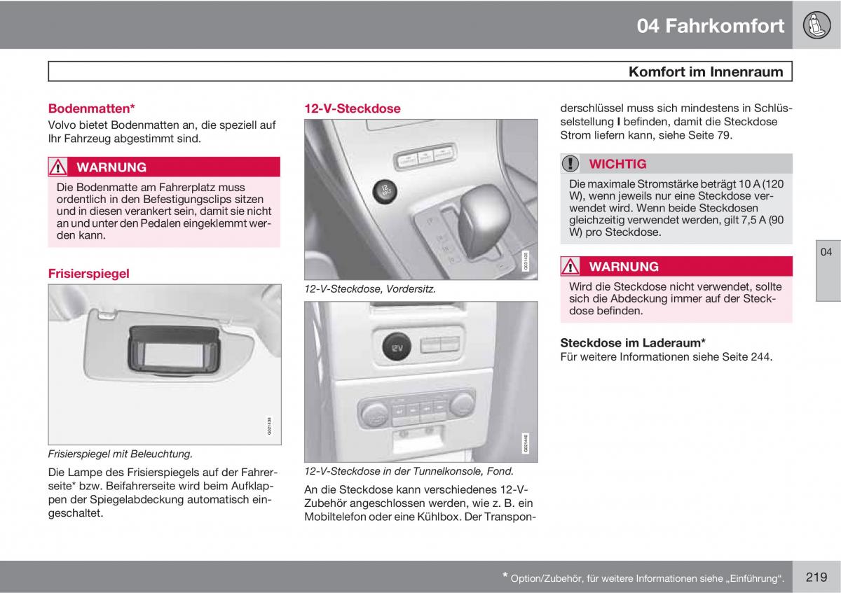 Volvo XC60 I 1 Handbuch / page 219