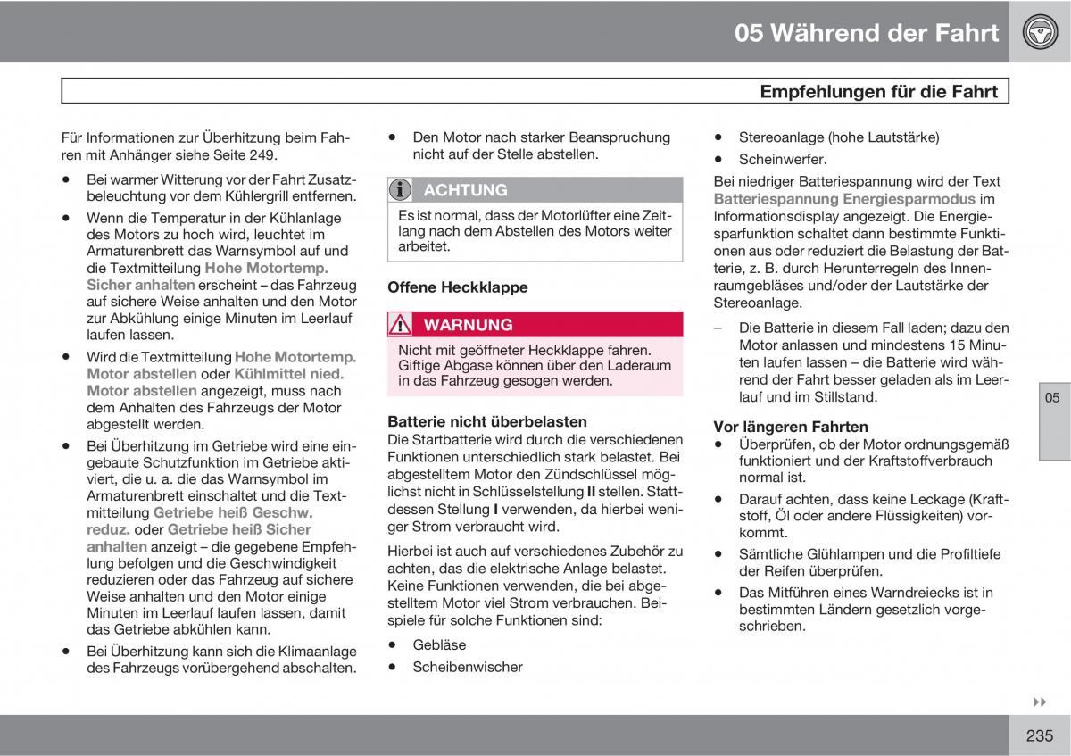Volvo XC60 I 1 Handbuch / page 235