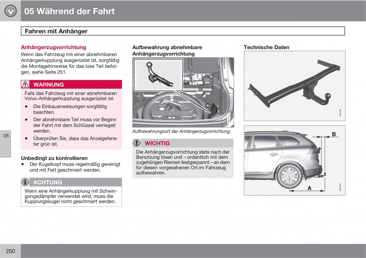 Volvo XC60 I 1 Handbuch / page 250
