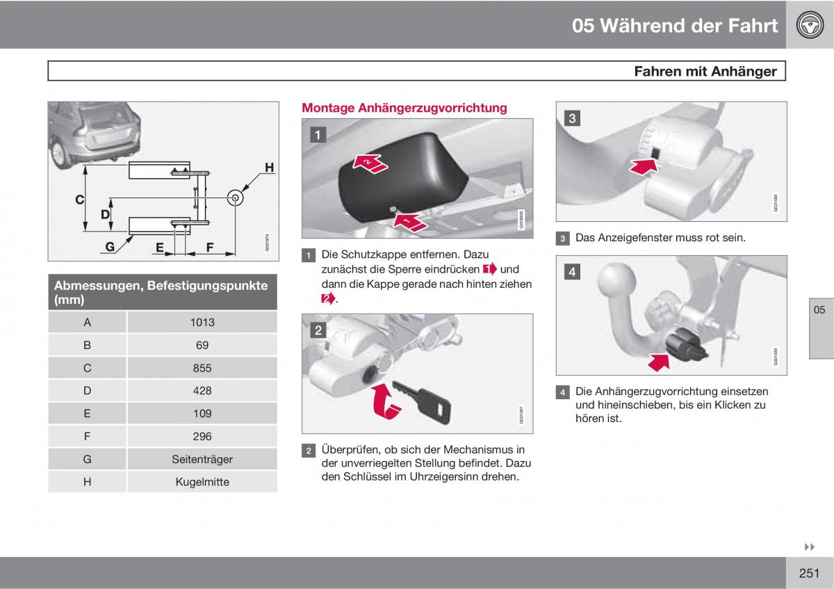 Volvo XC60 I 1 Handbuch / page 251