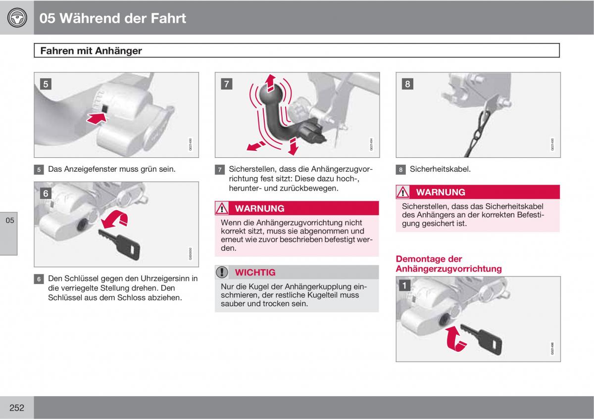 Volvo XC60 I 1 Handbuch / page 252