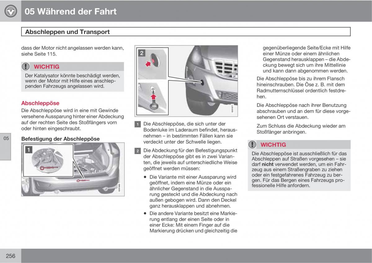 Volvo XC60 I 1 Handbuch / page 256