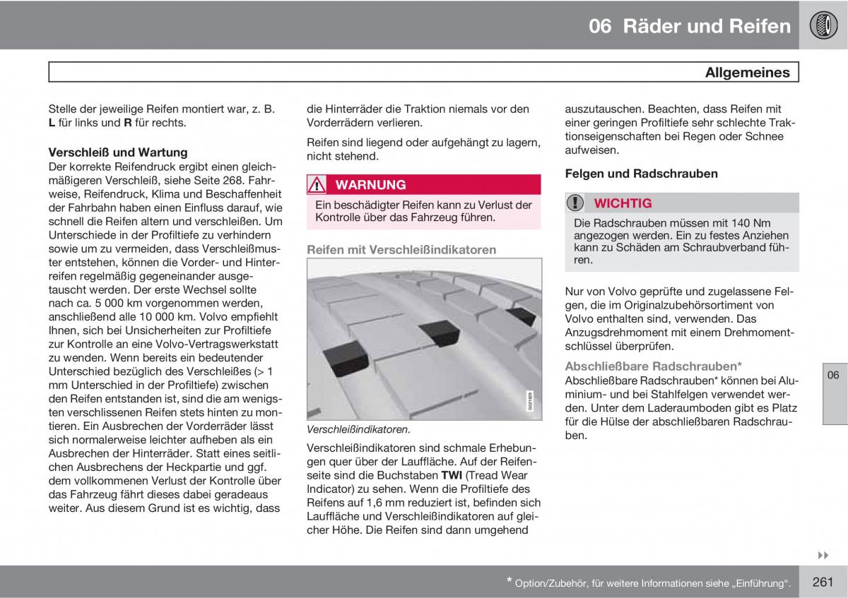 Volvo XC60 I 1 Handbuch / page 261