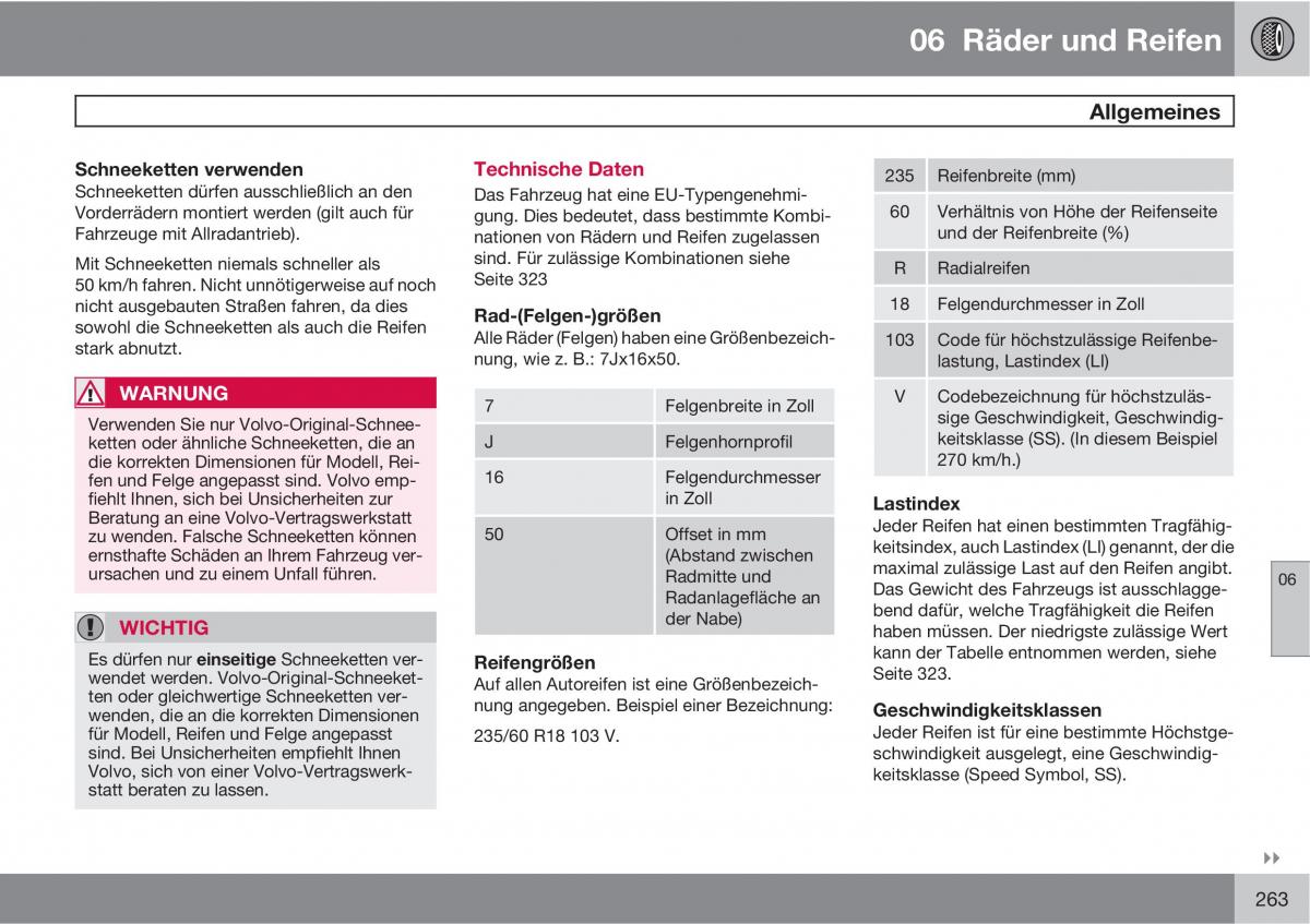 Volvo XC60 I 1 Handbuch / page 263