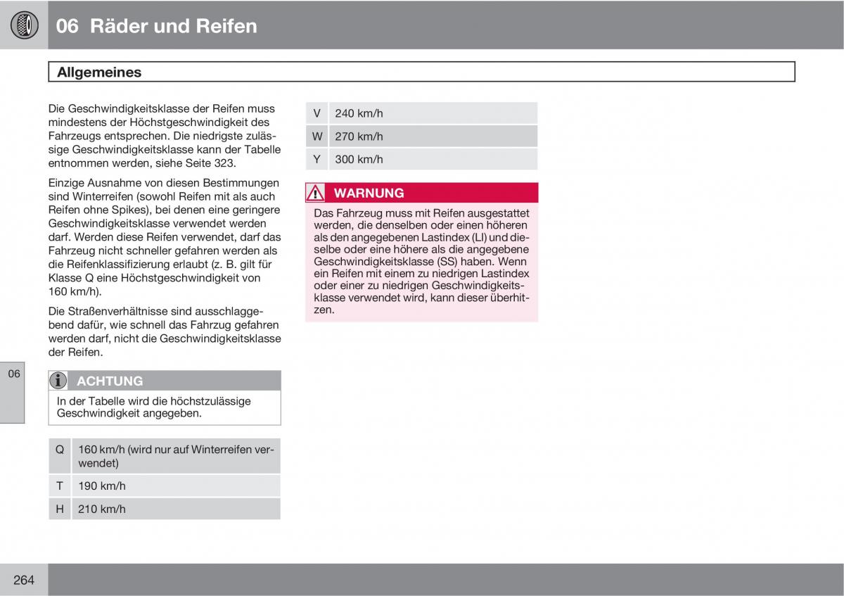 Volvo XC60 I 1 Handbuch / page 264