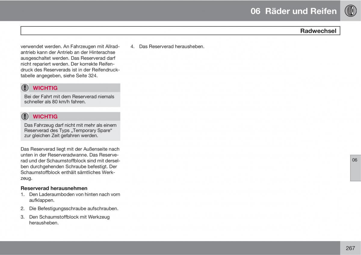 Volvo XC60 I 1 Handbuch / page 267