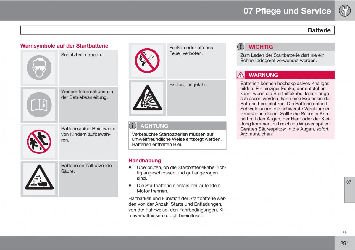 Volvo XC60 I 1 Handbuch / page 291