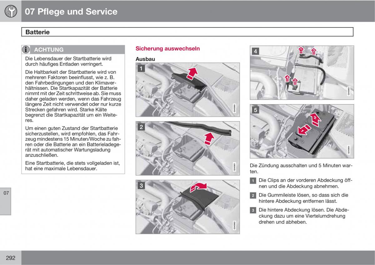 Volvo XC60 I 1 Handbuch / page 292