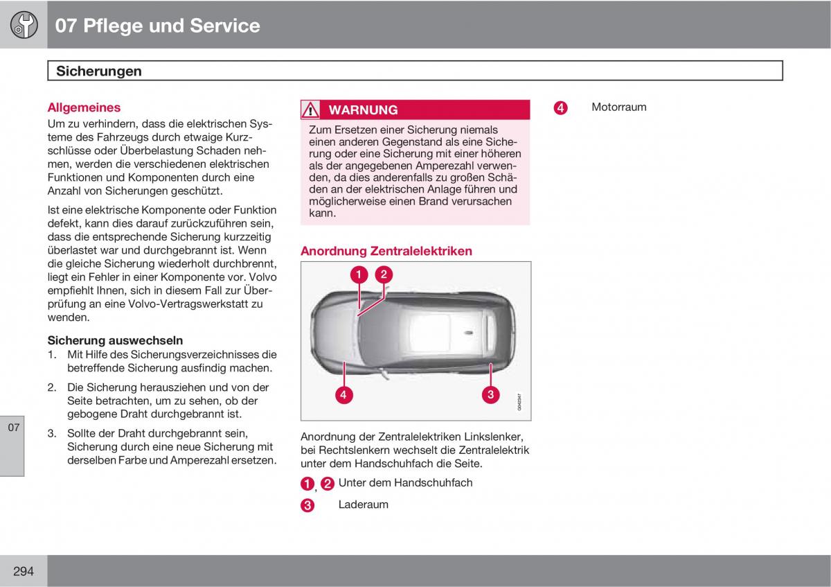 Volvo XC60 I 1 Handbuch / page 294