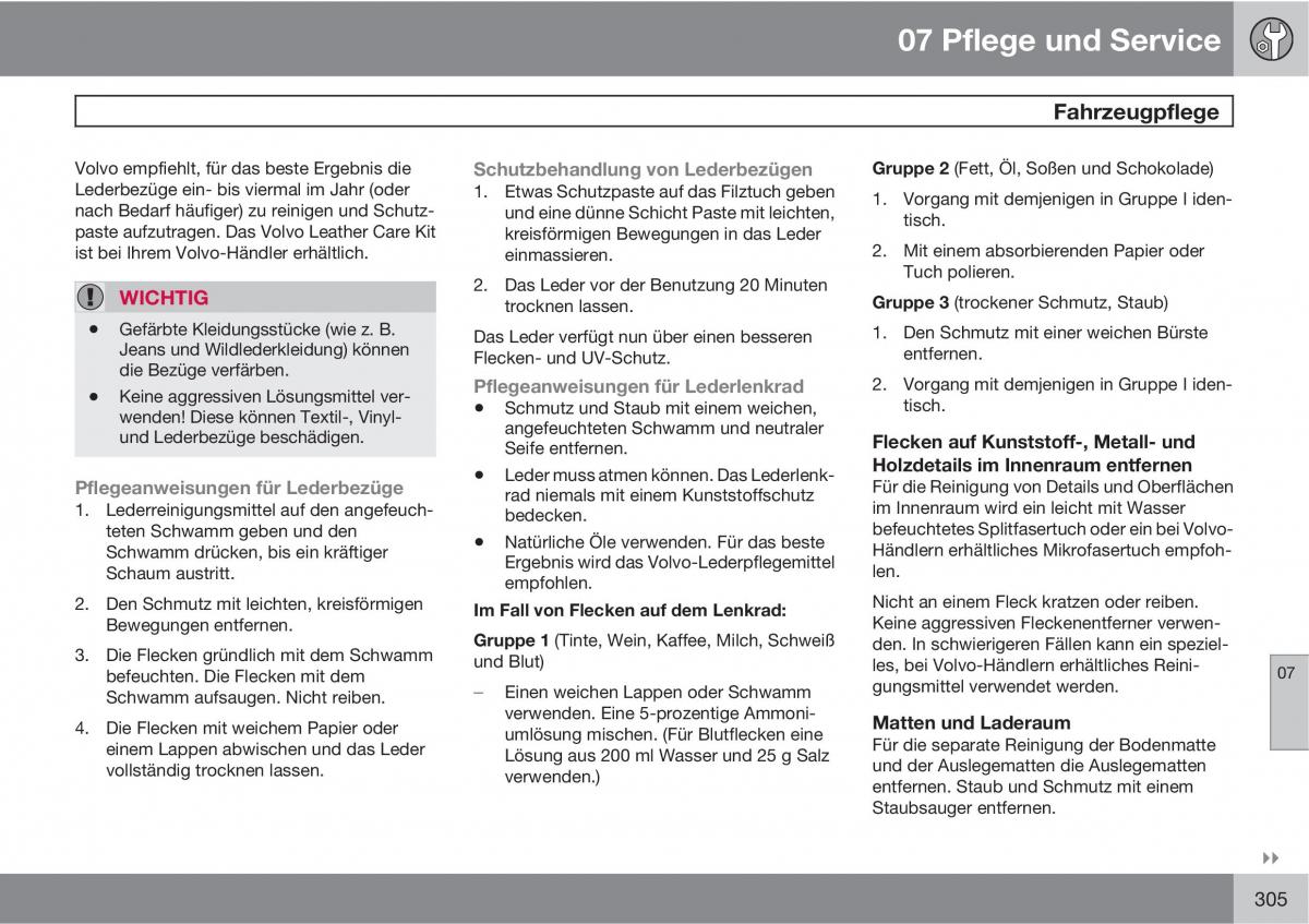 Volvo XC60 I 1 Handbuch / page 305