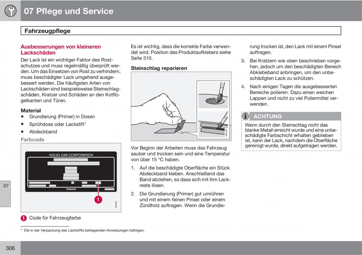 Volvo XC60 I 1 Handbuch / page 306