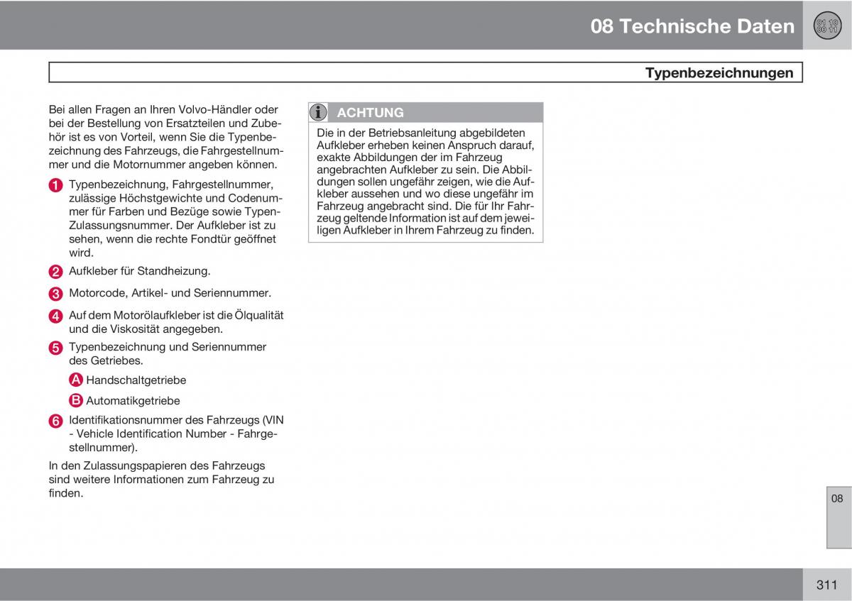 Volvo XC60 I 1 Handbuch / page 311