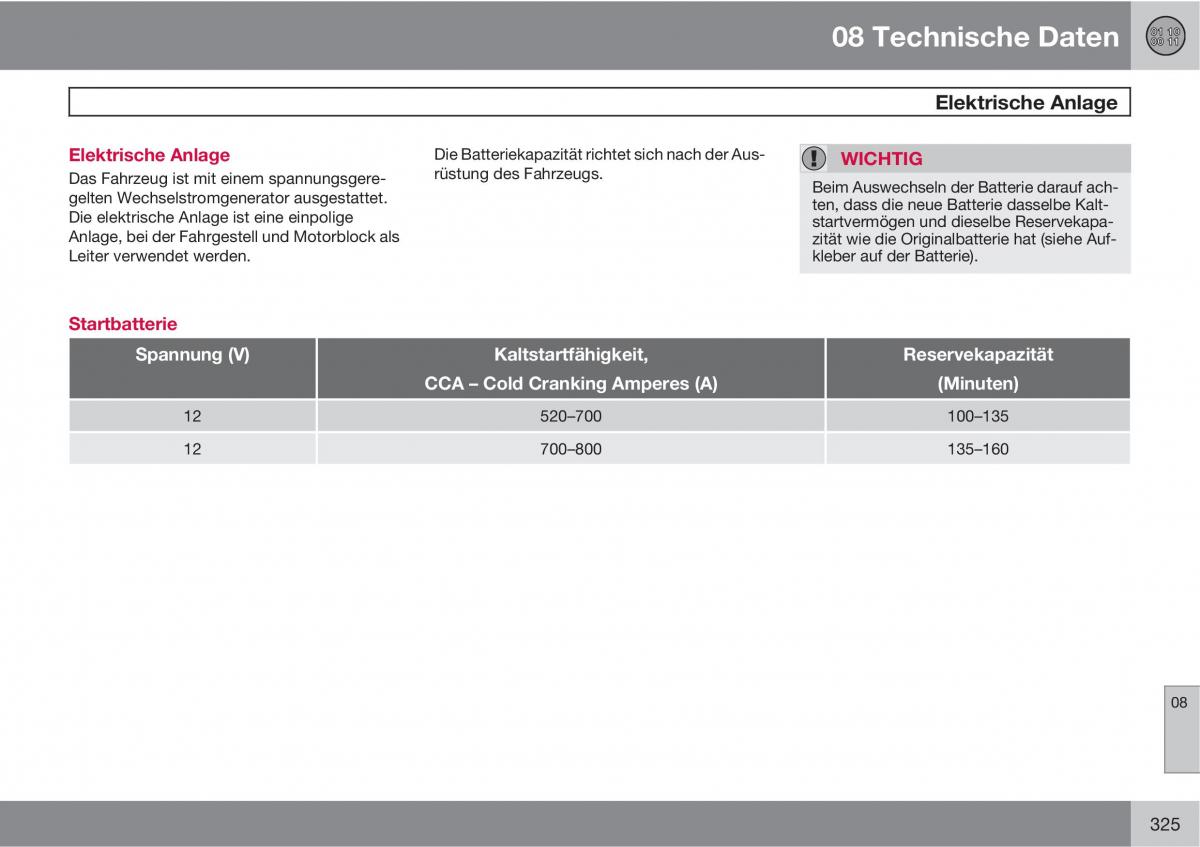 Volvo XC60 I 1 Handbuch / page 325