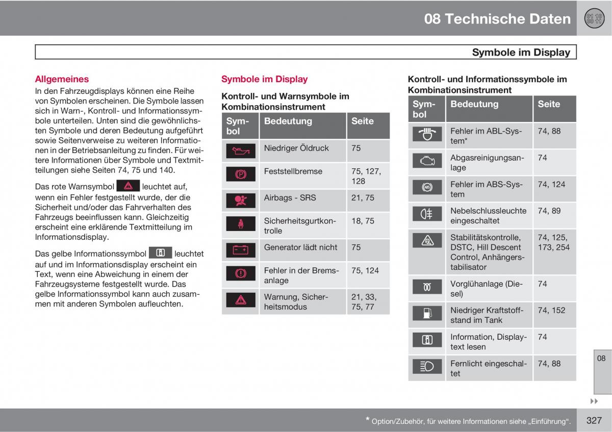 Volvo XC60 I 1 Handbuch / page 327