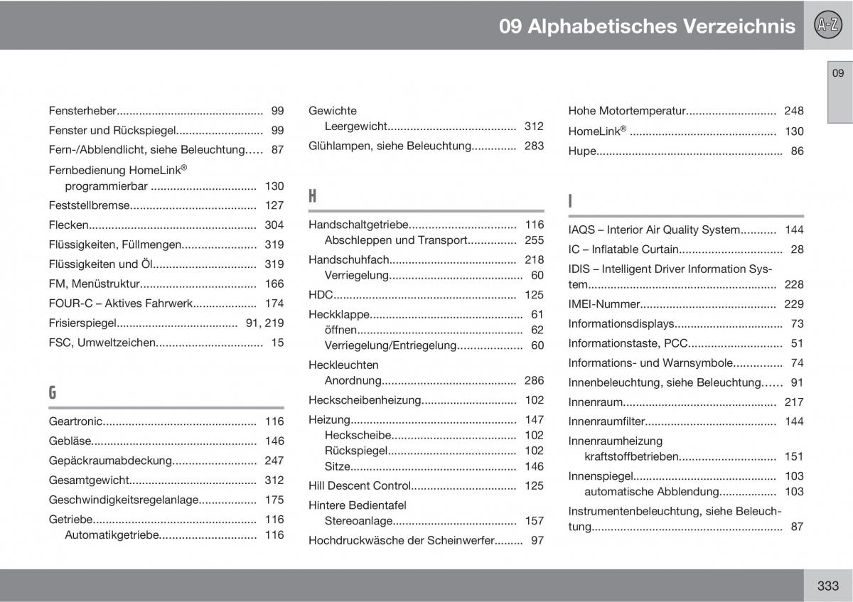 Volvo XC60 I 1 Handbuch / page 333