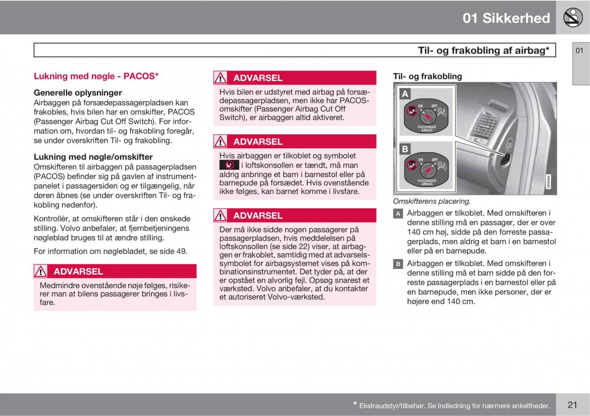 manual  Volvo XC60 I 1 Bilens instruktionsbog / page 23