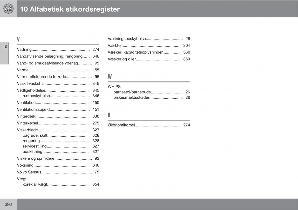 manual  Volvo XC60 I 1 Bilens instruktionsbog / page 394