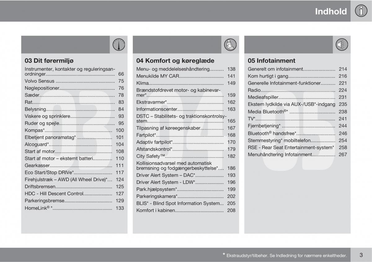 Volvo XC60 I 1 Bilens instruktionsbog / page 5