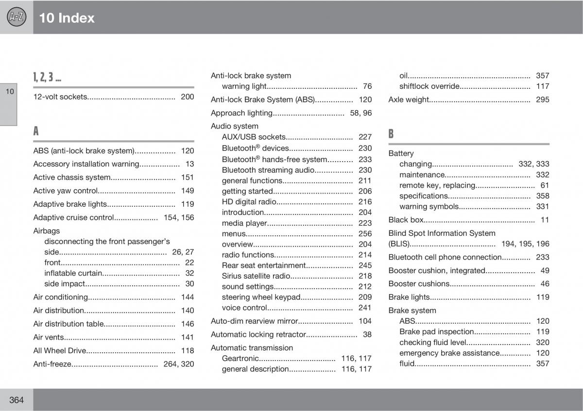 manual  Volvo XC60 I 1 owners manual / page 364