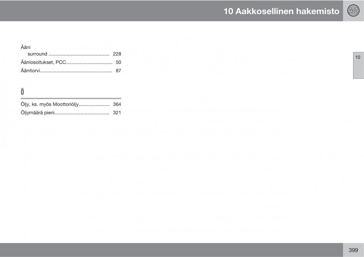 manual  Volvo XC60 I 1 omistajan kasikirja / page 401