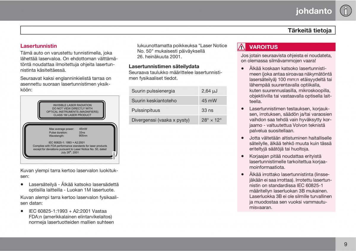manual  Volvo XC60 I 1 omistajan kasikirja / page 11