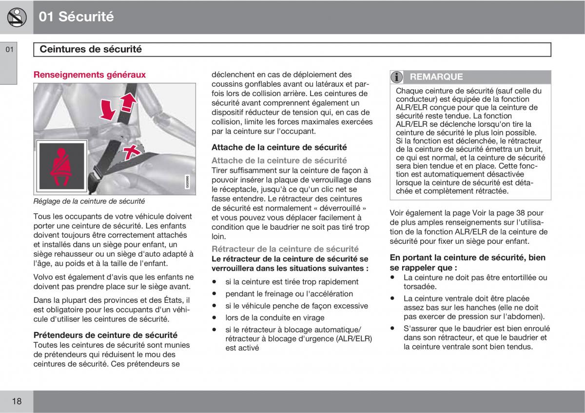 Volvo XC60 I 1 manuel du proprietaire / page 20