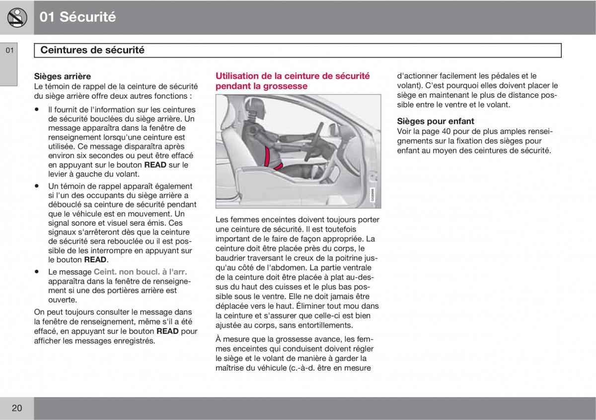 Volvo XC60 I 1 manuel du proprietaire / page 22