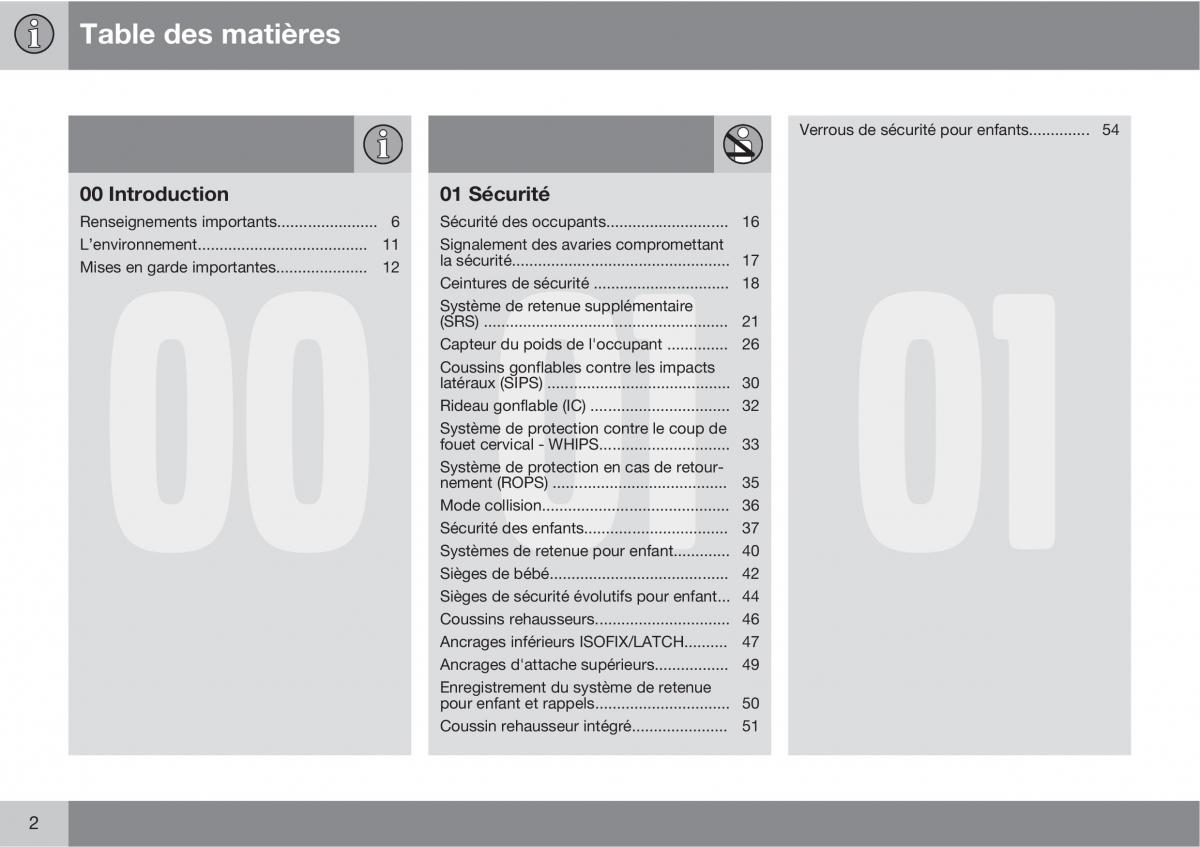 manual  Volvo XC60 I 1 manuel du proprietaire / page 4