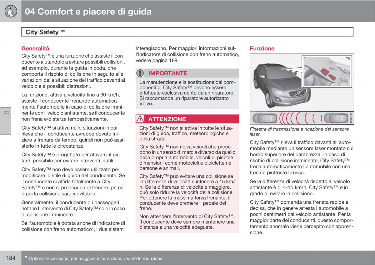 Volvo XC60 I 1 manuale del proprietario / page 184