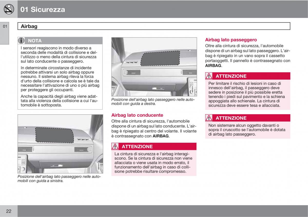 manual  Volvo XC60 I 1 manuale del proprietario / page 22