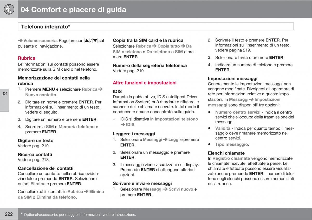 Volvo XC60 I 1 manuale del proprietario / page 222