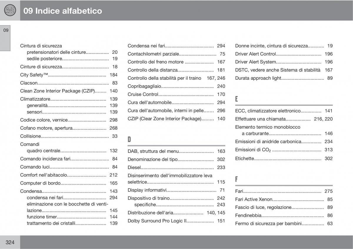 manual Volvo XC60 I 1 manuale del proprietario / page 324